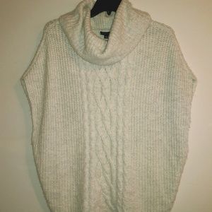 CABLE KNIT COWL NECK WOMEN SWEATER L